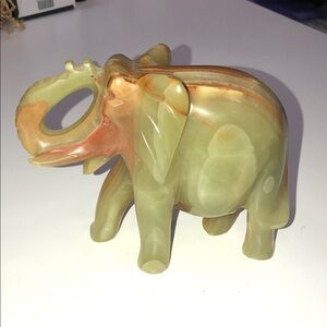 Handcrafted Onyx Elephant Sculpture